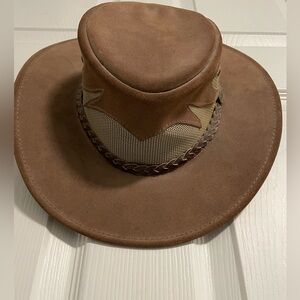 Genuine leather Australian Outback hat